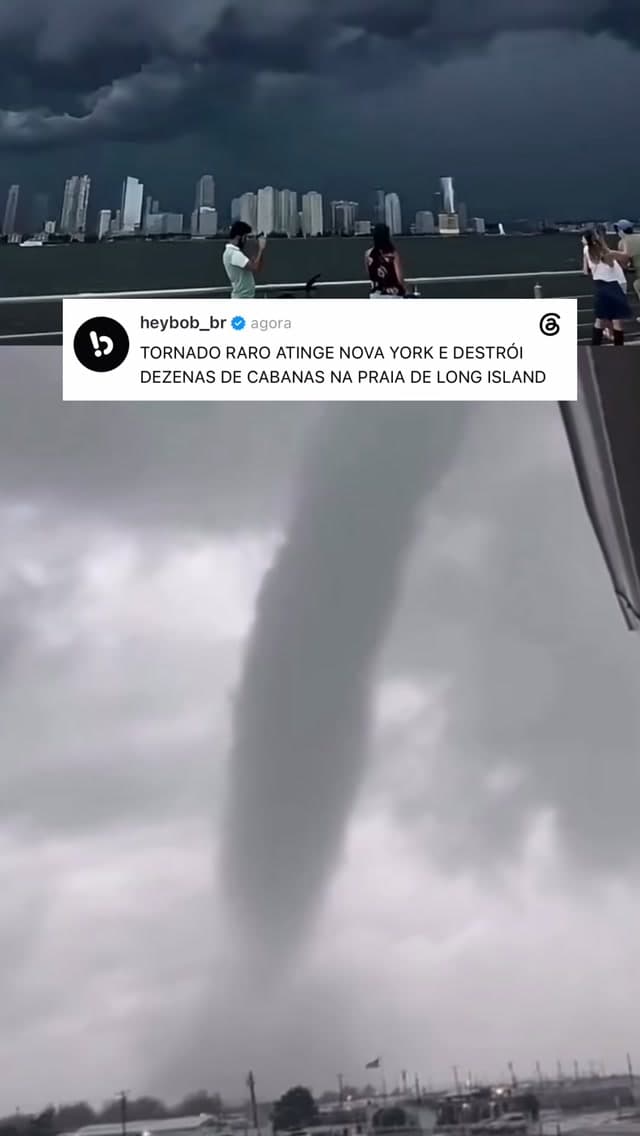 Tornado confirmado toca solo em Long Island e destrói mais de 30 cabanas