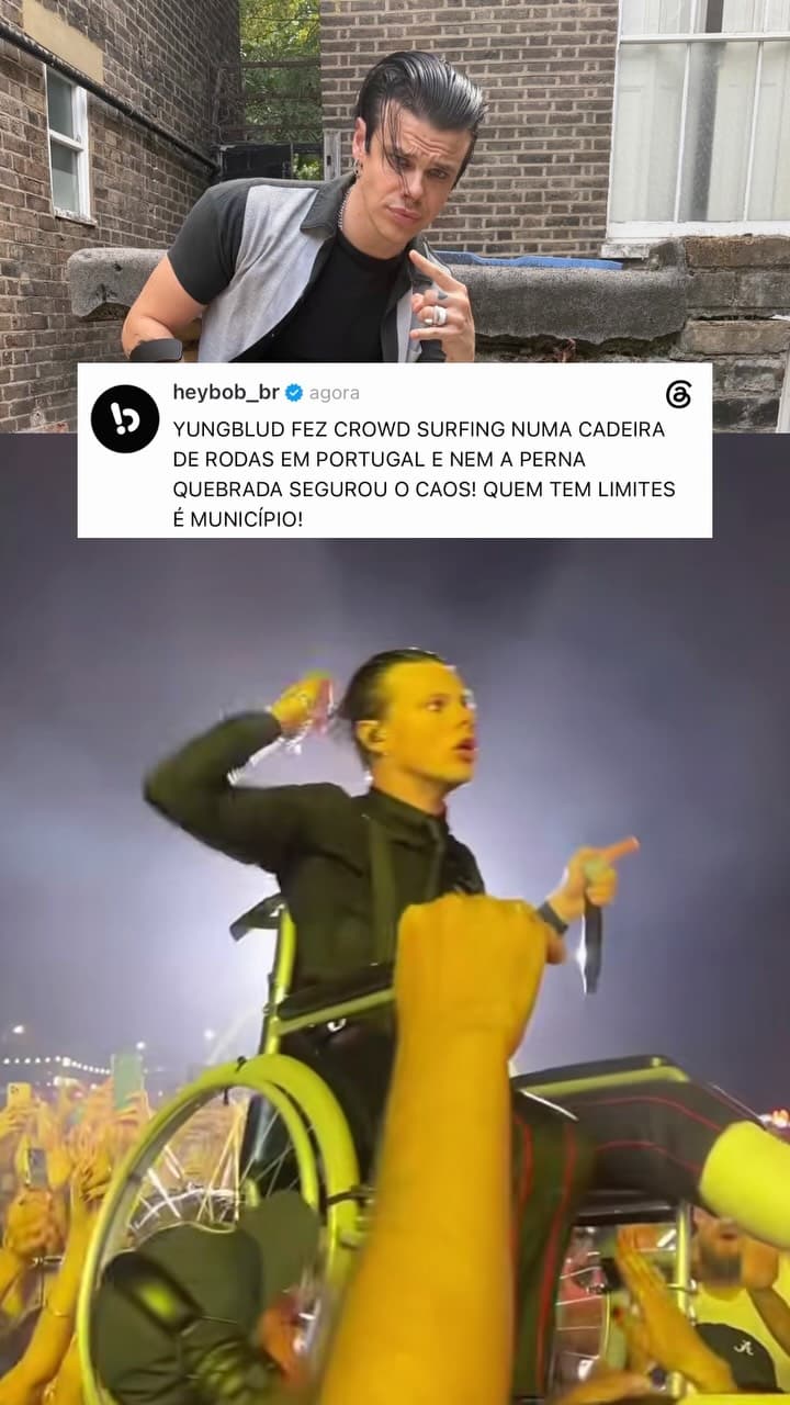Yungblud se apresenta com perna engessada em Vilar de Mouros