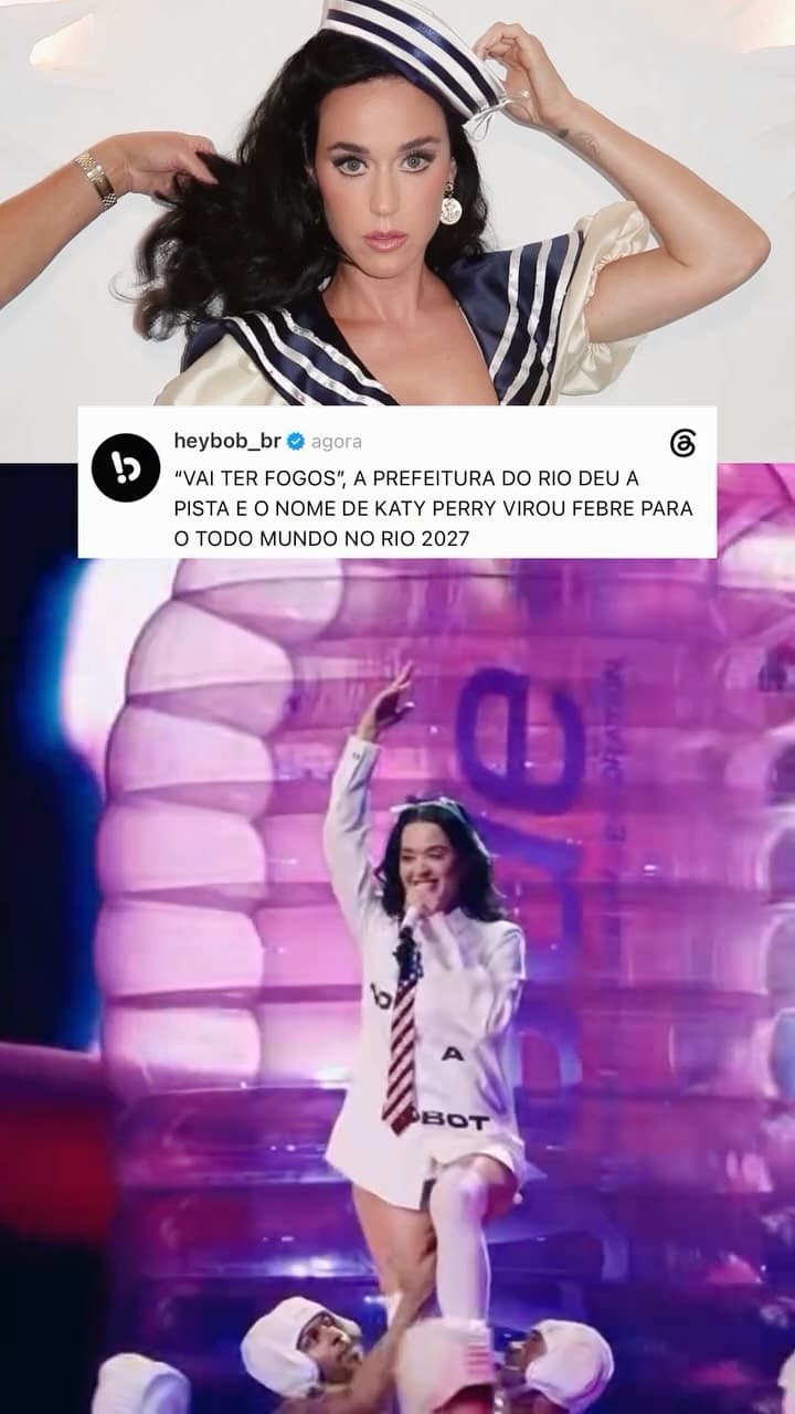 Katy Perry é apontada como favorita para comandar Todo Mundo no Rio 2027